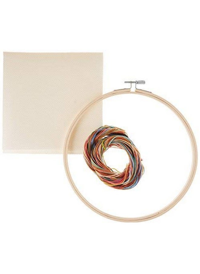 Dimensions - Customized Counted Cross Stitch Family Portrait Kit 8” Diameter - Image 1