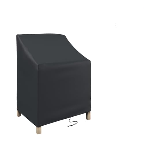 STARTWO Stackable Patio Chair CoversWaterproof Outdoor Lawn Furniture Cover for for 46 Stackable Dining Chairs 25Lx25Wx47HBlack - Image 1