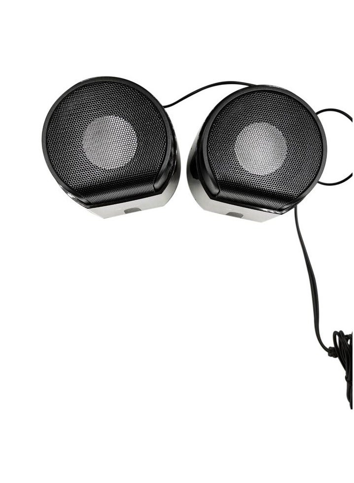Kisonli USB Wired Portable Speaker Set Dual Speaker System with Volume Control Compatible with Laptop, Netbook, MP3, MP4 – Compact Desktop Sound Box, Black (2PCS) - Image 4