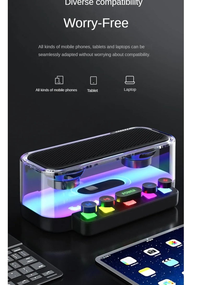 Mini Karaoke Machine For Adults Kids Portable Bluetooth Speaker With 2 Wireless Microphones Party Lights Pefect Gifts Karaoke Machine Supports FM Mode For Leisure - Image 5