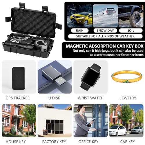 Abizarch Magnetic Key Box Under Car Vehicles, Hide A Key Magnetic Under Car Key Holder Spare Key Hider, Waterproof Hidden Key Holder Case for Outdoor Travel, Magnet Key Box Under Car - Image 4