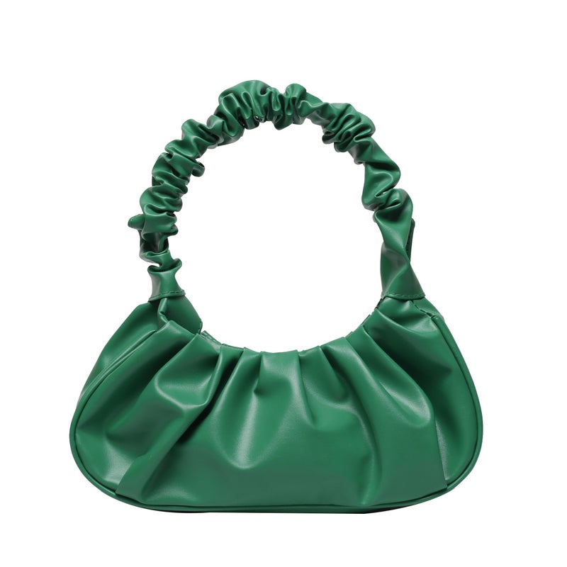 Chic Pleated Cloud Shoulder Bag Women Fashion 2024 Green 