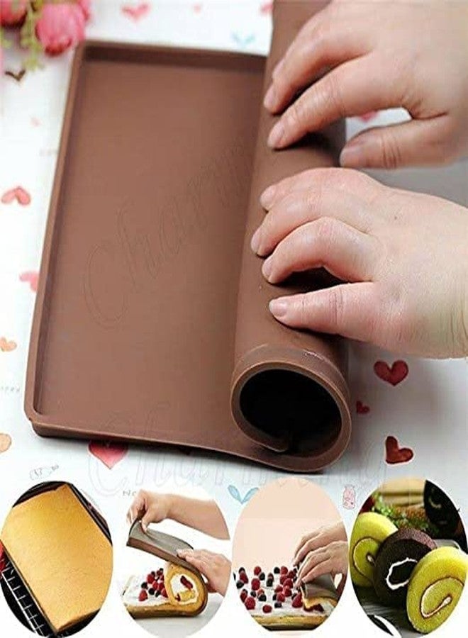 soletal Swiss Roll Cake Mat Pad Cake Roll Maker, Bakeware Baking Tools, Multipurpose Silicone Baking Tray Cookies Mold for Pizza (Multi Color) - Image 4