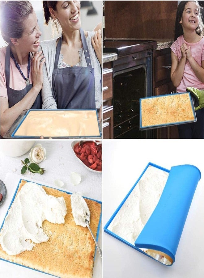 soletal Swiss Roll Cake Mat Pad Cake Roll Maker, Bakeware Baking Tools, Multipurpose Silicone Baking Tray Cookies Mold for Pizza (Multi Color) - Image 3