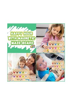 MAGIC VAULT Magnetic Color & Number Maze - Montessori Wooden Toys for 3+ Years Old Boys & Girls - Educational Magnet Board Puzzles, Counting, Matching, Fine Motor Skills Learning Toy, Toddler Activities  - Image 2
