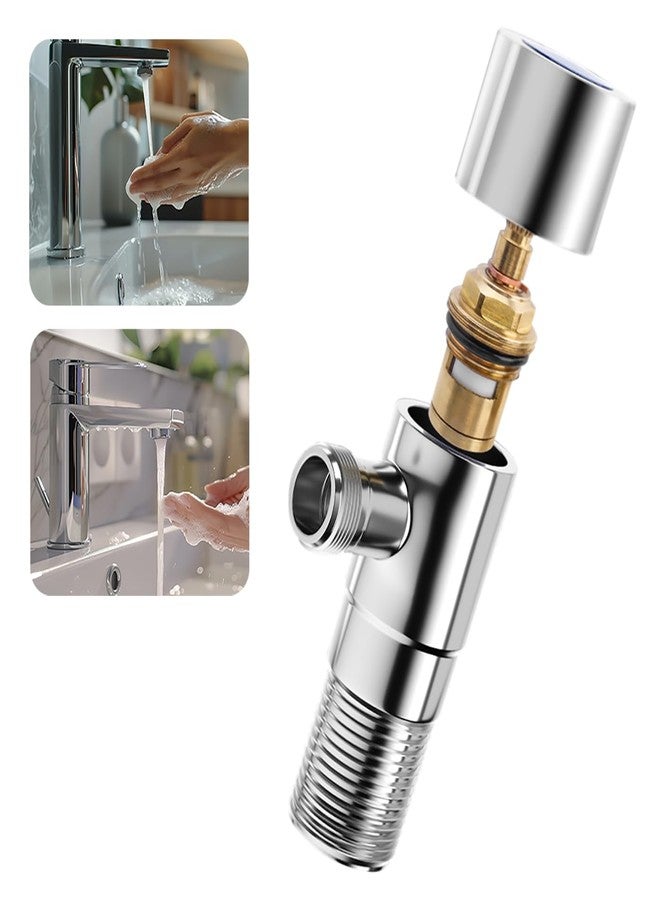 Mesee 1 Pair Faucet Cartridges Replacement, Brass Ceramic Disc Stem Cartridge Faucet Valve 1/2" Turn Tap Cartridge Valves for Bathroom Garden Kitchen Taps - Image 4