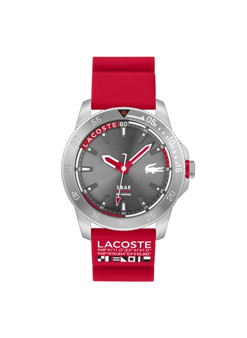 Round Analog Men's Red Case Watch - 2011333
