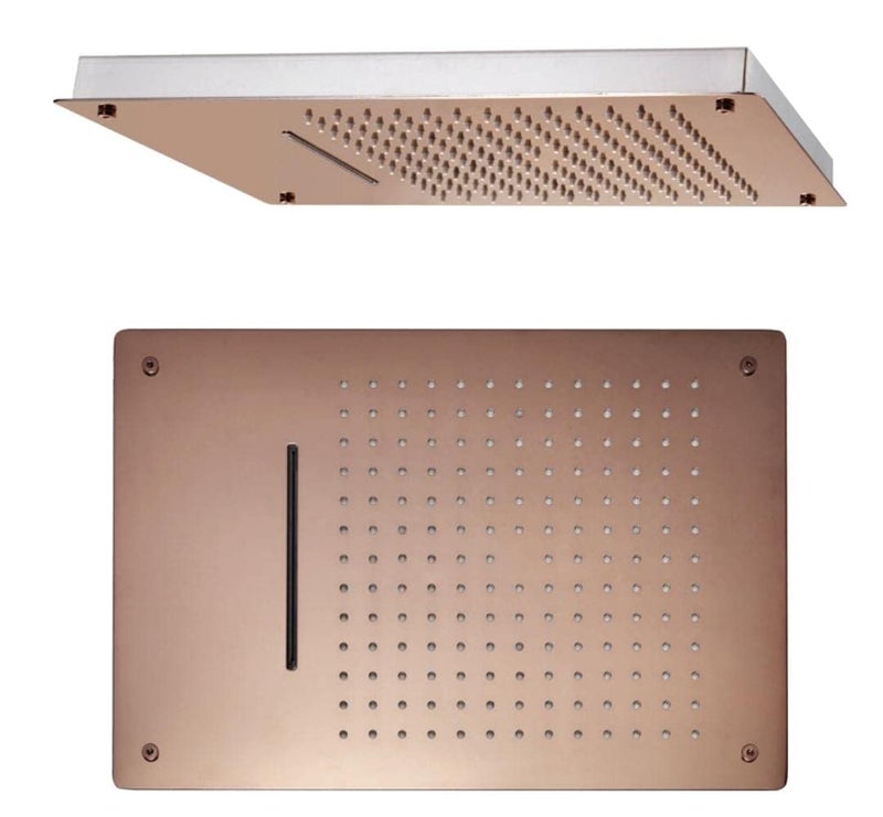 OBLONG OBOLONG Ceiling Mounted Overhead Shower Head For Bathroom Rain Shower Square Overhead Shower Without Arm 48 x 33 x 5 cmRosegold  - Image 2