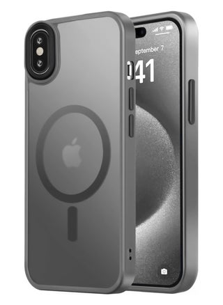 حافظة مغناطيسية لهاتف iPhone X/Xs متوافقة مع حافظة MagSafe ذات الحماية العسكرية ومضادة للصدمات وشفافة غير لامعة ومضادة للخدش ومضادة للصدمات (تيتانيوم) - pzsku/Z8983043C8F09DB37AE4DZ/45/1744843468/56326c9e-45c9-407a-b57a-630978199fd1