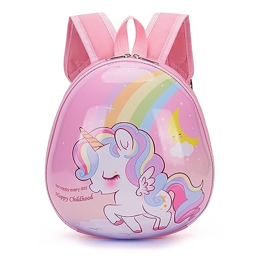 JUNIOR JOE 10 Inch Hard Shell Kids Pre-School Backpack Polyester Round Shaped Bag for Small Picnic School Bag for Toddlers (DESIGN-8) - Image 1