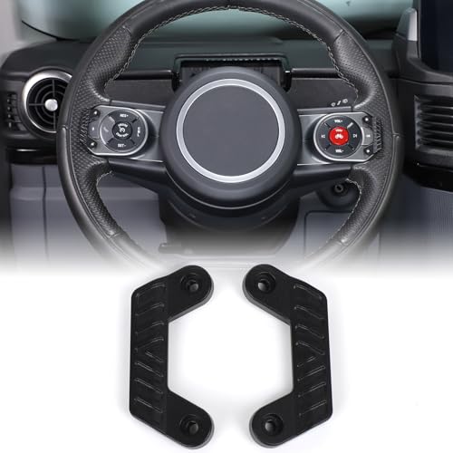 Bekantogy 2PCS Steering Wheel Guards Compatible with INEOS Grenadier 20222025 Aluminum Alloy Steering Wheel Buttons MisTouching Pads Interior Accessories Black - Image 1