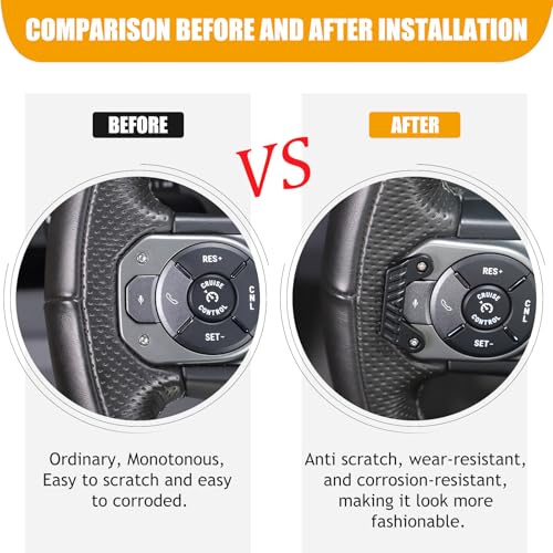 Bekantogy 2PCS Steering Wheel Guards Compatible with INEOS Grenadier 20222025 Aluminum Alloy Steering Wheel Buttons MisTouching Pads Interior Accessories Black - Image 3