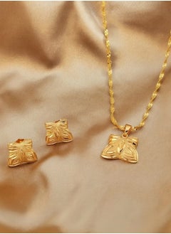 GOLDMAX 21k Gold Plated Necklace & Earrings Jewelry Set For Women  - Image 3