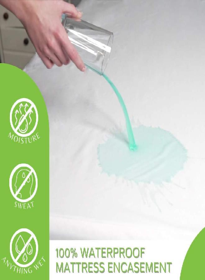 Guardmax Jersey Knitted Full XL Zippered Mattress Encasement - Waterproof & Bed Bug Proof Mattress Protector - Comfortable, Soft, and Noiseless Zippered Bedding - Dust Mite P0roof (54 x 80 x 12) - Image 2