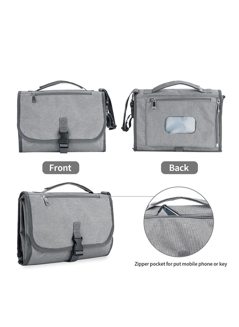 Portable Waterproof Baby Changing Pad and Diaper Bag with Wipes Pocket, Ideal for Travel and Baby Showers, Perfect Gift for New Parents - Image 3