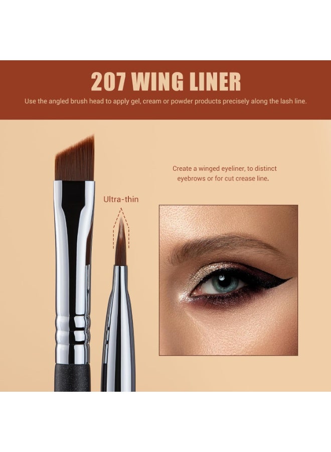 جيساب مجموعة فرش تحديد العيون من جيسوب، 3 قطع فرش تحديد العيون الاحترافية الدقيقة ذات الرؤوس الرفيعة بزاوية رقيقة، جل سائل مسطح، محدد عيون مجنح، أسود T346 - Image 3