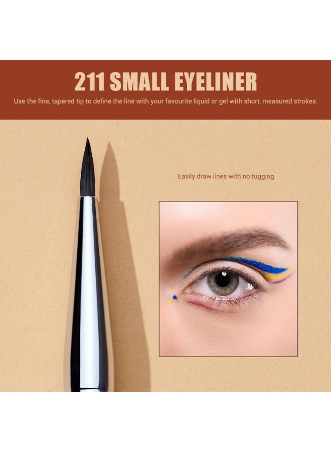 جيساب مجموعة فرش تحديد العيون من جيسوب، 3 قطع فرش تحديد العيون الاحترافية الدقيقة ذات الرؤوس الرفيعة بزاوية رقيقة، جل سائل مسطح، محدد عيون مجنح، أسود T346 - Image 4