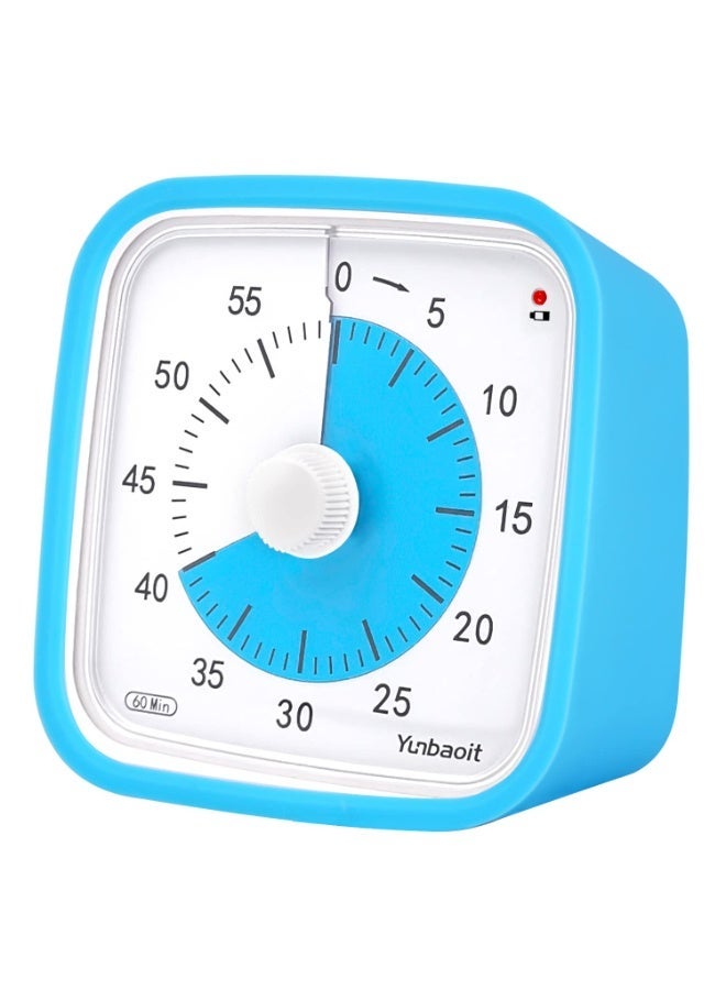 Yunbaoit Upgraded 60 Minute Visual Timer with Protective Case Silent Countdown Timer for Kids with Low Power Indicator Light (Blue Blue) - Image 1