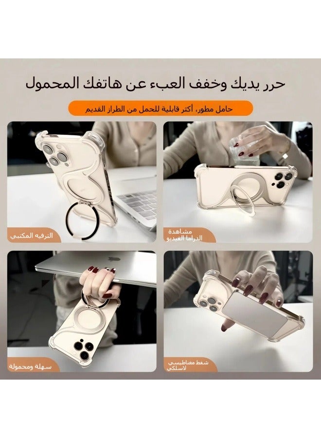 عام مناسبة لفون 16ProMax 16Pro 16 حالة الهاتف المعدني مدي أقل المغناطيسي دوار قوس الحد الأدنى حالة الهاتف - Image 5