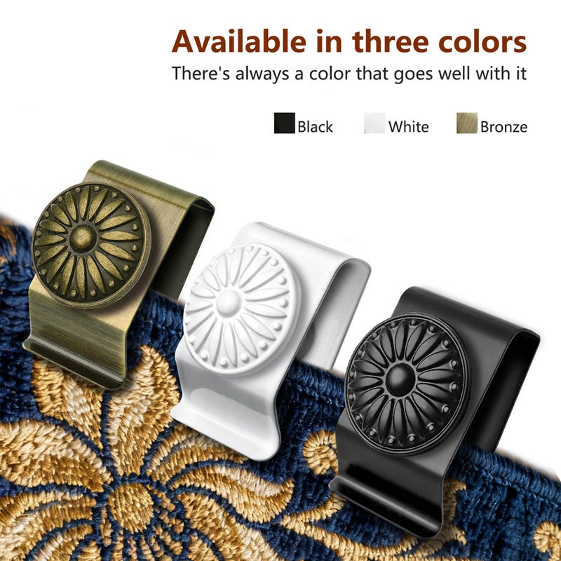 Doselves Tapestry Wall Hanging Clamps 4 Pack Textile Art Decoration Wall Hangers Durable Metal Clips for Hanging Rugs Carpet Wall Display (Black) - Image 3