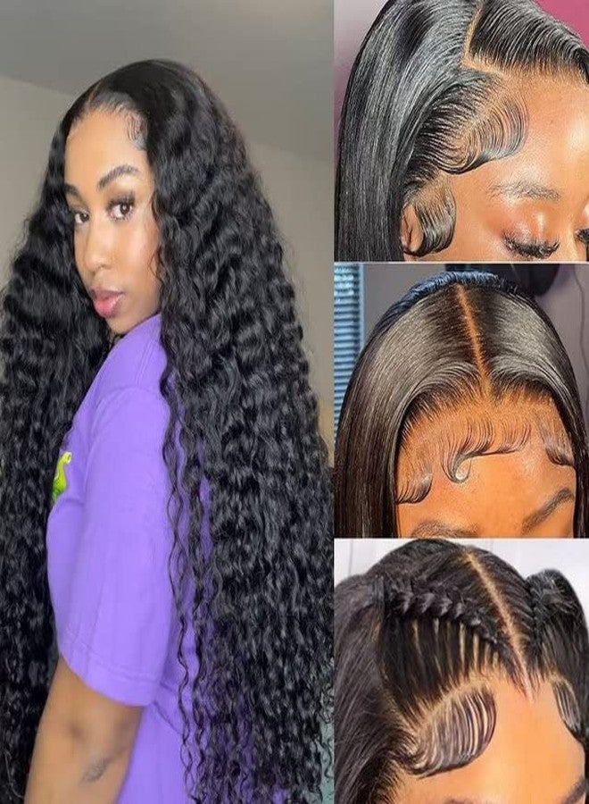 Daules 5x5 Deep Wave HD Lace Closure Wigs Human Hair 5x5 Curly Closure Wig for Women 180% Density Pre Plucked with Baby Hair Glueless Deep Wave Wig Super Soft 20 inch - Image 1