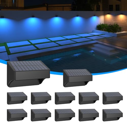 ZCXLIGHT Solar Fence LightsFence Solar Lights Outdoor Waterproof Led IP65 with10 Fixed Colors RGB Color Changing for Wall Backyard Step Railing Patio Pool PorchailyHoliday Decorations 12 - Image 1