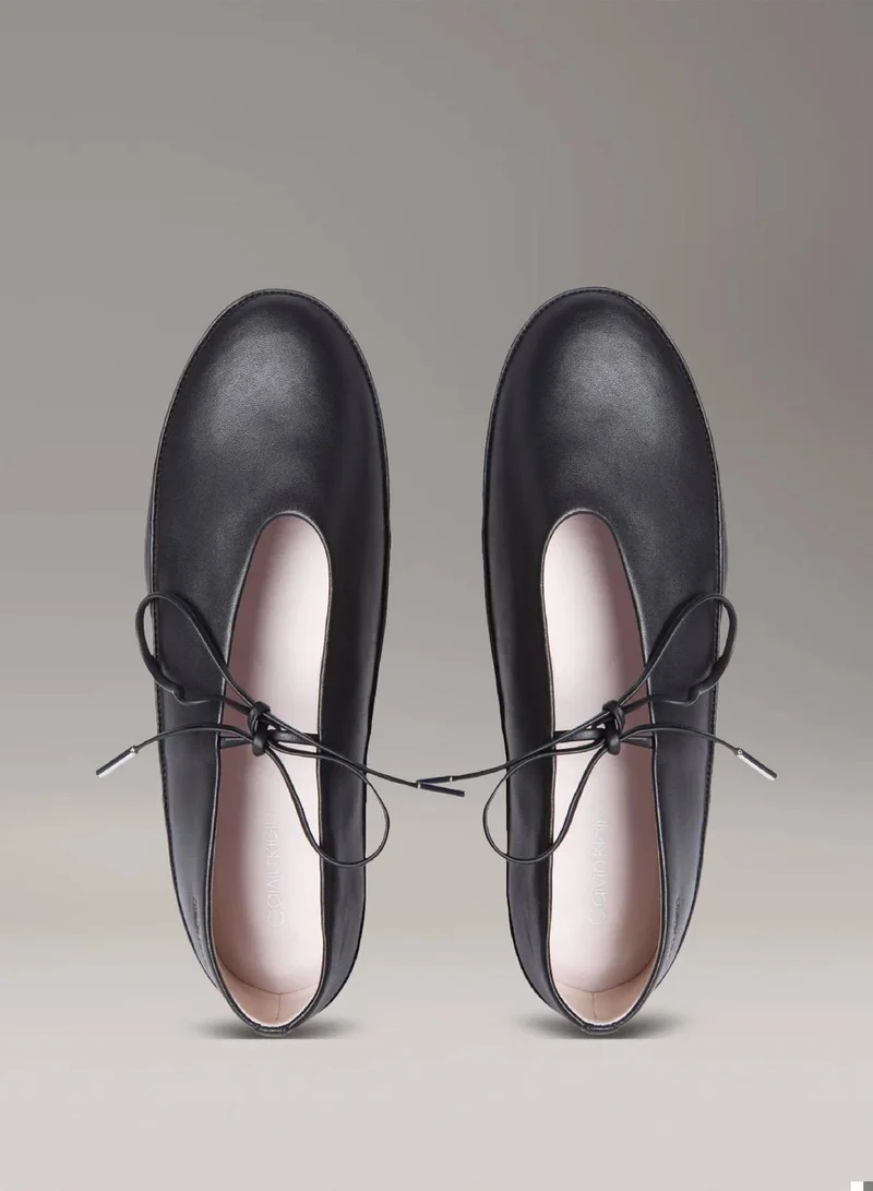 Calvin Klein Ck Black Leather Mary Jane Ballerinas for Women | Best Price UAE