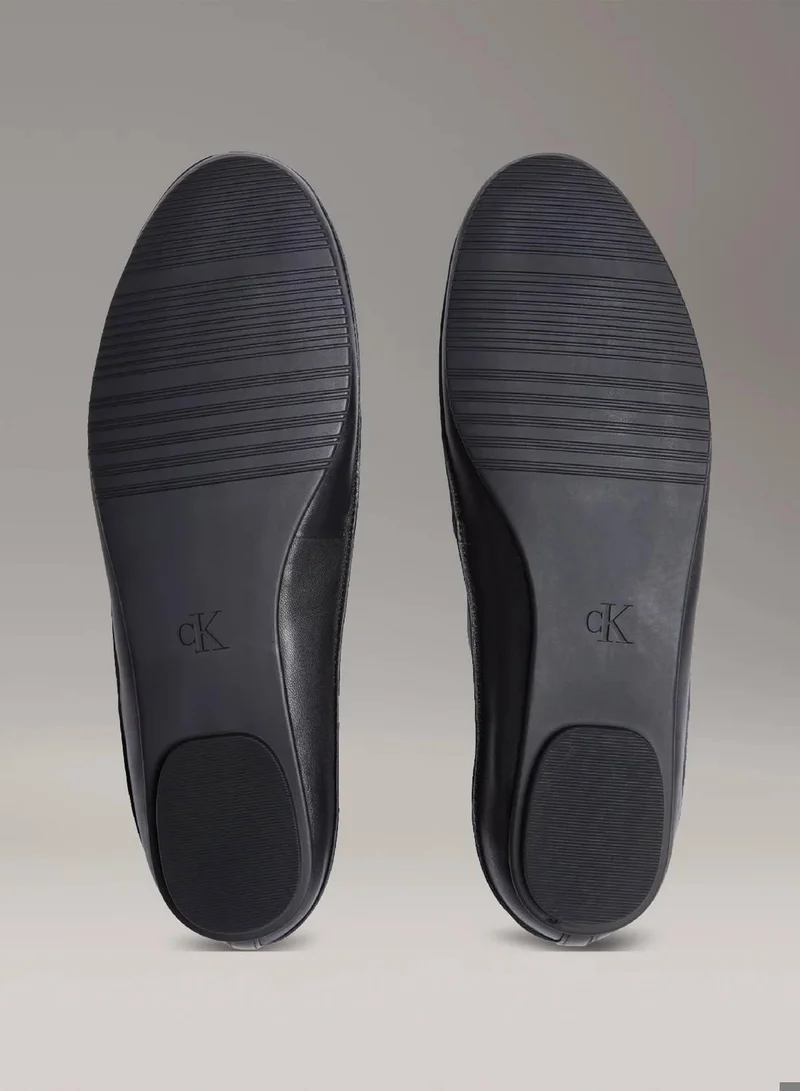 Calvin Klein Ck Black Leather Mary Jane Ballerinas for Women | Best Price UAE
