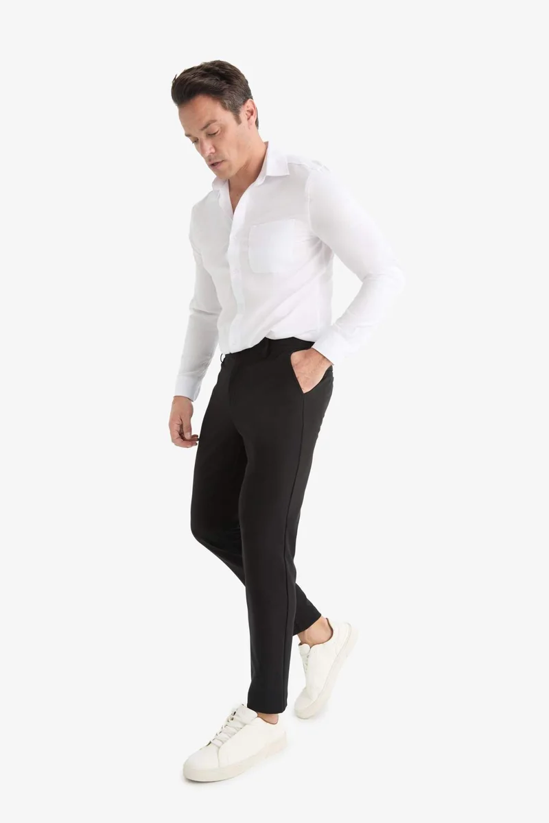 DeFacto Tailored Fit Straight Leg Stretch Trousers