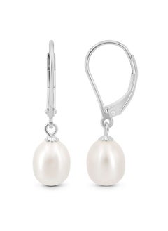 Freshwater Cultured Pearl Drop Earrings, 14K White Gold Plated Sterling Silver, 7-8Mm Dangle Earrings For Women, Leverback, Hypoallergenic Pearl Earrings For Women, White Pearl Earrings - pzsku/Z89835297E557155E8C1CZ/45/_/1735214337/acd655ae-0f17-4af4-840f-e1ae820bc82d