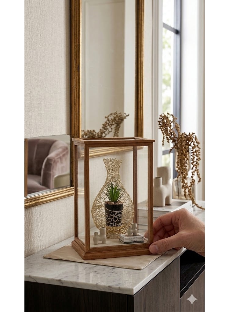 " A high-end decorative piece designed in a luxurious, decorative way. It consists of two pieces and is a vase-shaped holder with a circular hole." - Image 1
