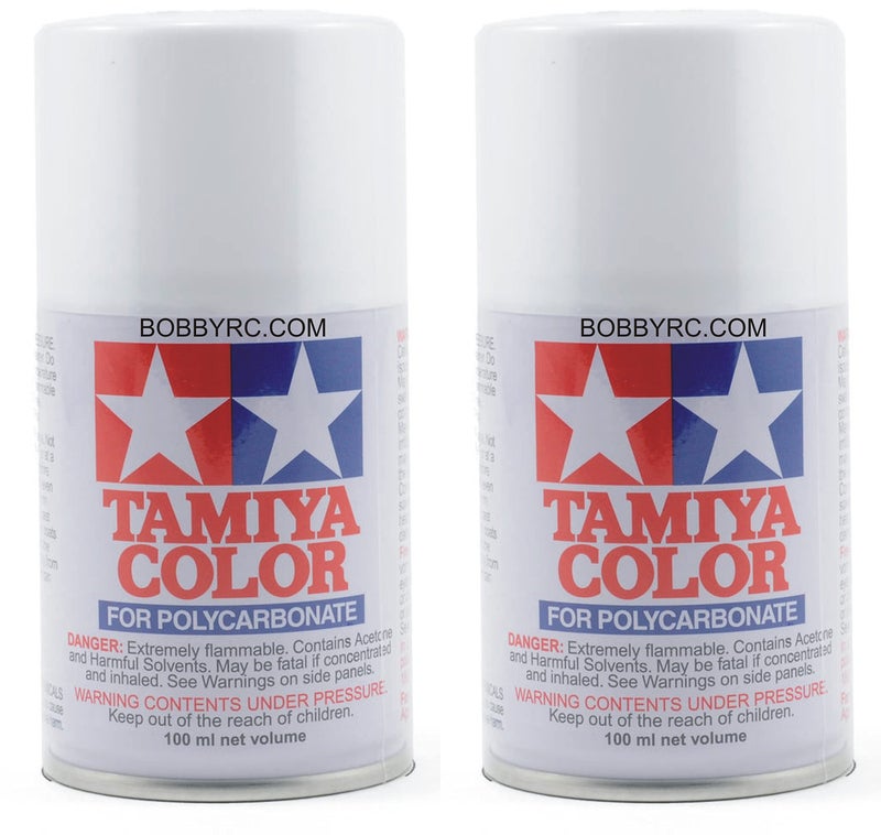 TAMIYA 2 PACK Polycarbonate PS-1 White 100ml Spray TAM86001 RC PAINT PROLINE
