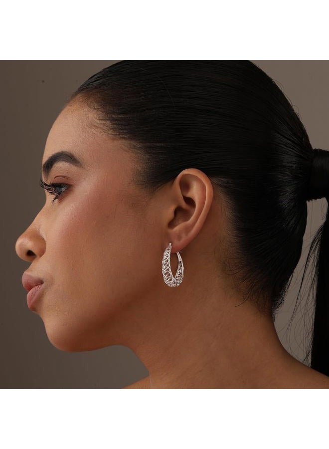 LeCalla 925 Sterling Silver Heart Hoop Earrings for Women | Medium Outline Filigree Heart Hoop Earring | Love Heart Linked Hoop Earring 31MM - Image 3