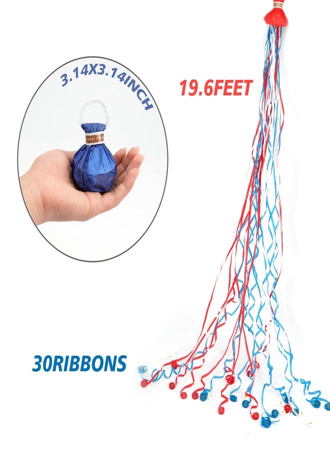 Shitailu 4th of July Streamers Popper, Hand Throw Streamers, No Mess Confetti Magic Paper Cracker for Independence Day Celebration, Patriotic Theme Party, Birthday Wedding Graduation Party (10Pack) - Image 2