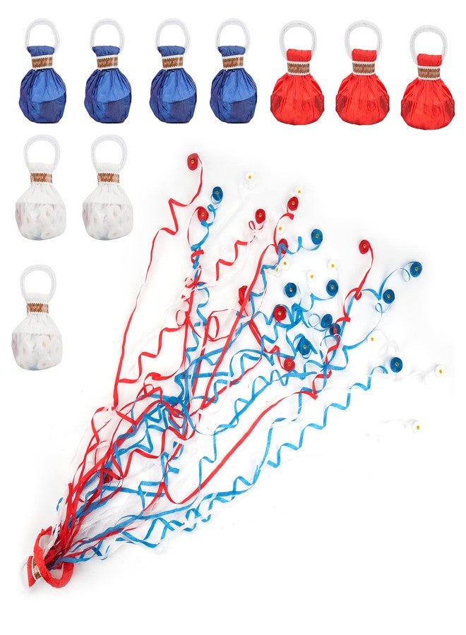 Shitailu 4th of July Streamers Popper, Hand Throw Streamers, No Mess Confetti Magic Paper Cracker for Independence Day Celebration, Patriotic Theme Party, Birthday Wedding Graduation Party (10Pack) - Image 1