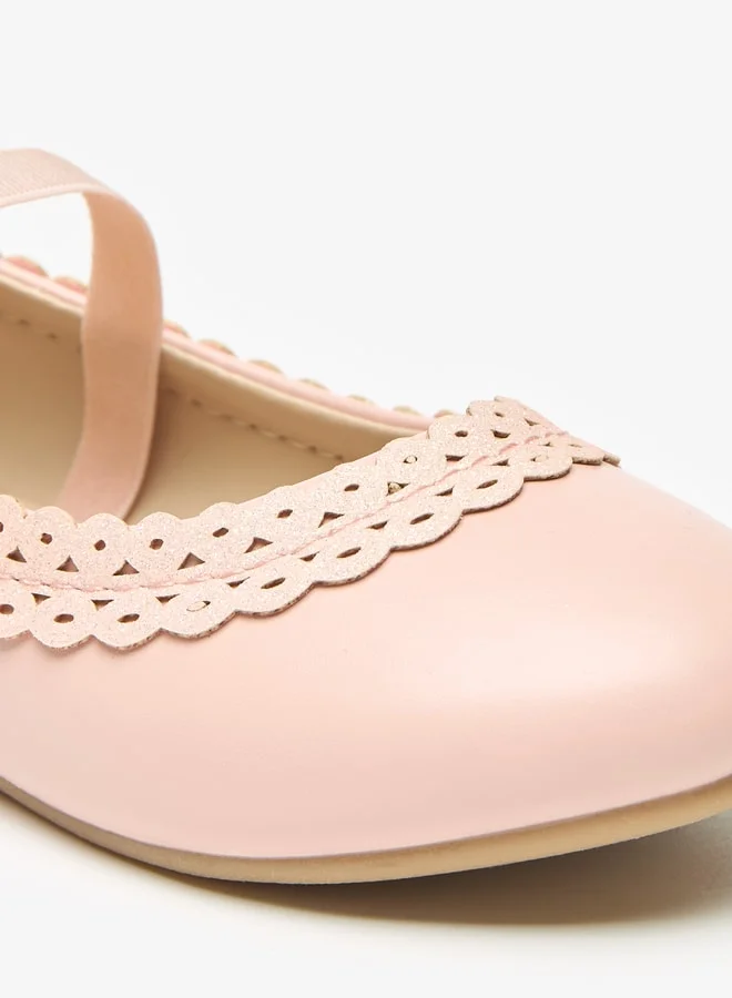 Flora Bella By Shoexpress Girls Trim Detail Slip-On Round Toe Ballerina Shoes
