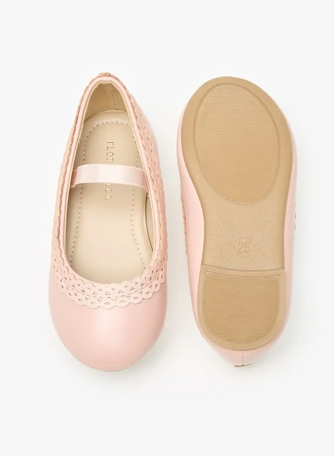 Flora Bella By Shoexpress Girls Trim Detail Slip-On Round Toe Ballerina Shoes