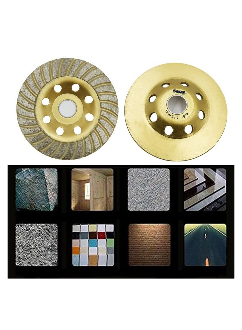 وينر WINNER TOOLS 115 عجلة طحن كأس ماسي 115 مم 4.5 "عجلة طحن - Image 3