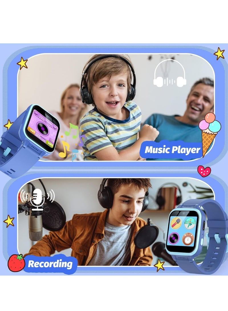 إيفرين ساعة ذكية للأطفال للبنات، هدايا للفتيات من سن 3 إلى 10 سنوات، ساعة ذكية بشاشة تعمل باللمس مزودة بكاميرا مزدوجة للأطفال مع مشغل موسيقى، ألعاب تعليمية للأطفال الصغار، هدية عيد ميلاد للفتيات من سن 6 إلى 8 سنوات - Image 3