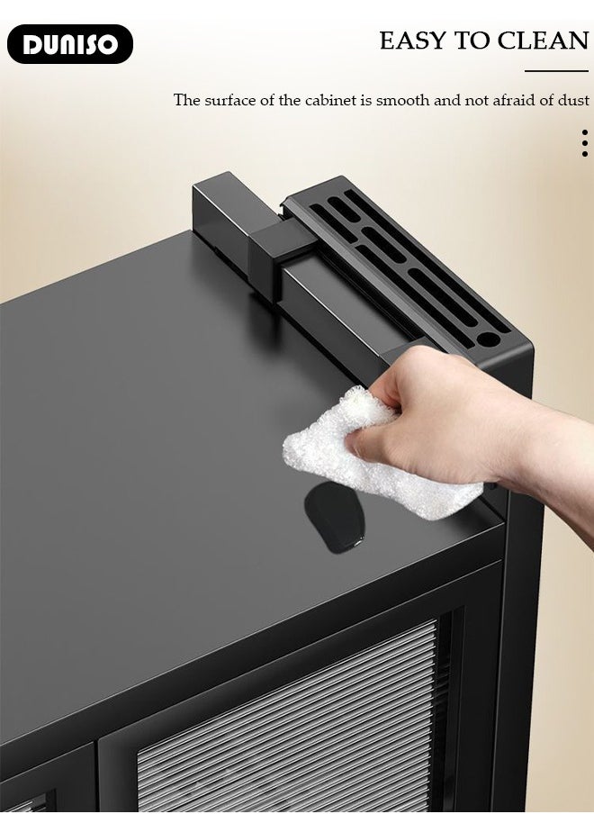 DUNISO - Kitchen Countertop with Dish Cabinet, Drainer Cabinet, Dual Door Design, Dustproof and Oil Resistant Multifunctional Kitchen Storage Cabinet for Tableware Storage in Kitchens and Restaurants - Image 1