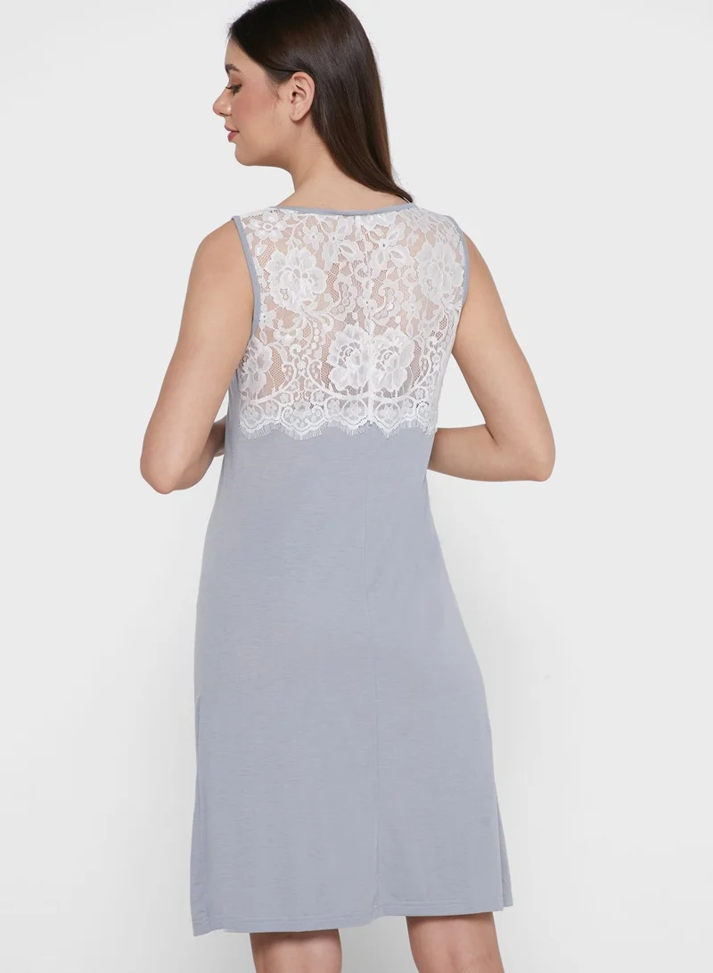 ELLA Lace Trim Night Dress