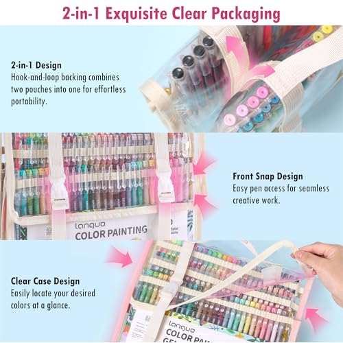 Xipan Acrylic Gel Pens for Coloring, 168 Pack Colored Gel Pens for Black Paper & White Paper, 0.6mm Fine Point Colorful Pens for Adult Drawing, Journaling, Note Taking, Doodling, Art Supplies - Image 5