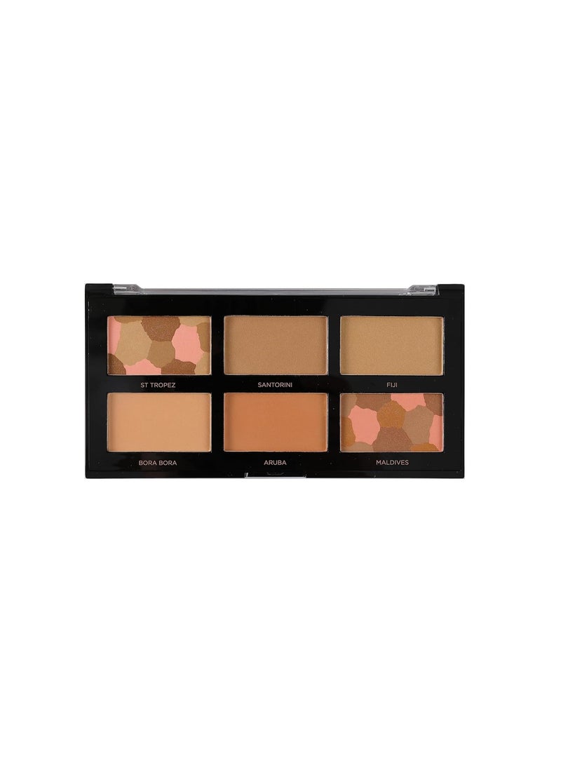 Profusion Cosmetics Mini Artistry 6 Shade Bronzer Pallete - Bronze & Glow (15.6g) - Image 3