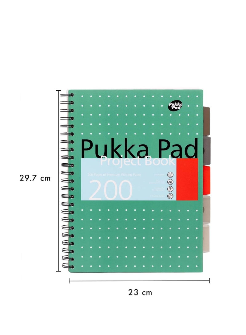 Pukka Pad دفتر مشروع باكا 200 صفحة 80 جرام/متر مربع مع 5 فواصل مواضيع، حجم A4 - Image 2