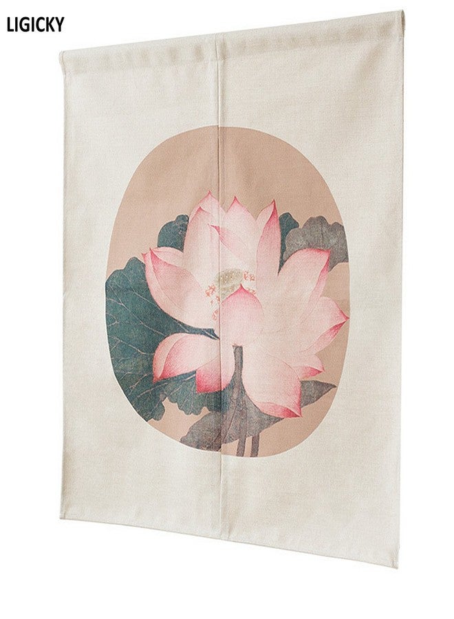 LIGICKY Japanese Style Noren Doorway Curtain Short Tapestry for Home Decoration 85 x 90cm (Vintage Lotus Flower) - Image 2