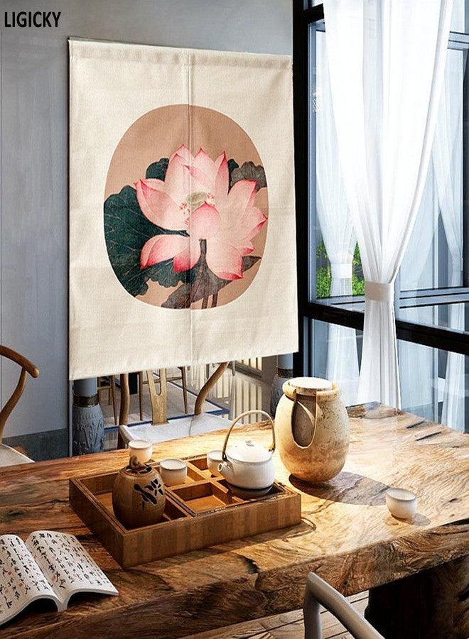 LIGICKY Japanese Style Noren Doorway Curtain Short Tapestry for Home Decoration 85 x 90cm (Vintage Lotus Flower) - Image 4