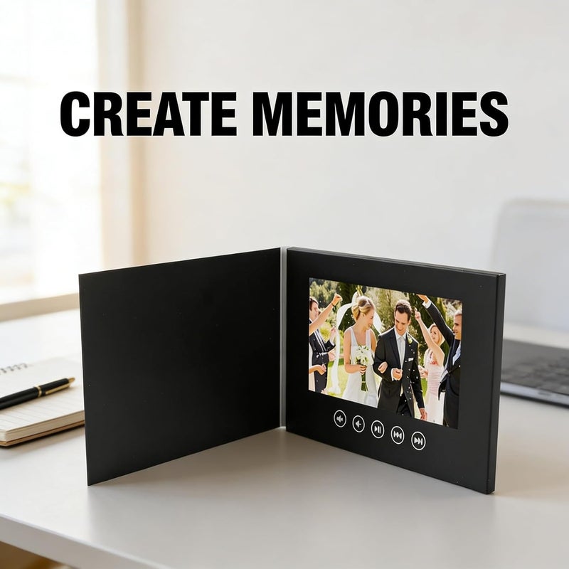 Electronic Video Greeting Card, 7 Inch LCD Color Screen, 720P HD Playback, 128MB Memory - Personalized DIY Design, Built - in Speaker, Ideal for Wedding and Anniversary (7inch) - Image 4
