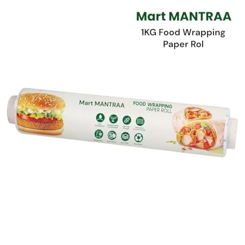 Mart MANTRAA 1 كجم/110 أمتار | لفافة ورق تغليف الطعام | تغليف زبدة غير لاصق عالي الجودة | ورق تغليف الطعام | ورق غير لاصق قابل لإعادة التسخين | ورق برشمان آمن للفرن | جودة مستوردة - Image 2