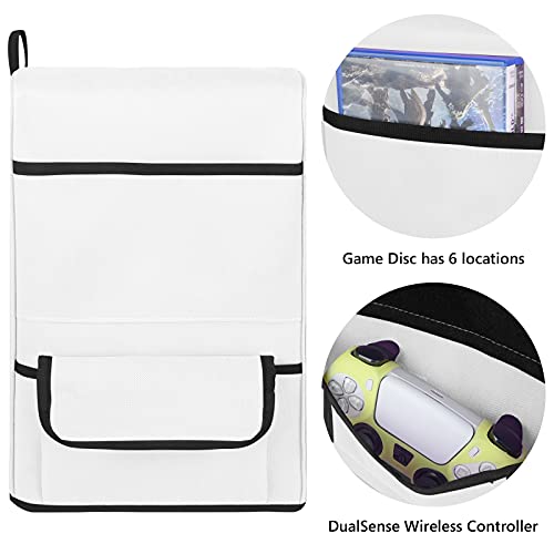 Linkidea PS5 Controller Storage Pocket Protective, Nylon Dust Cover for Game Console, Skin Cover Anti Scratch Protector Sleeve Compatible with Playstation 5 Console (White) - Image 2