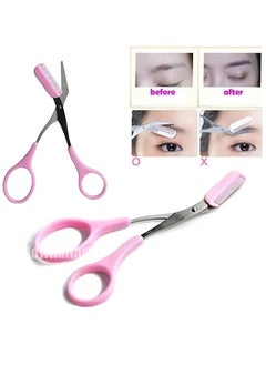 ORiTi Eyebrow Trimmer Scissor With Comb Hair Removal Grooming Shaping Stainless Steel Eyebrow Remover Makeup Tool - Green  - Image 3